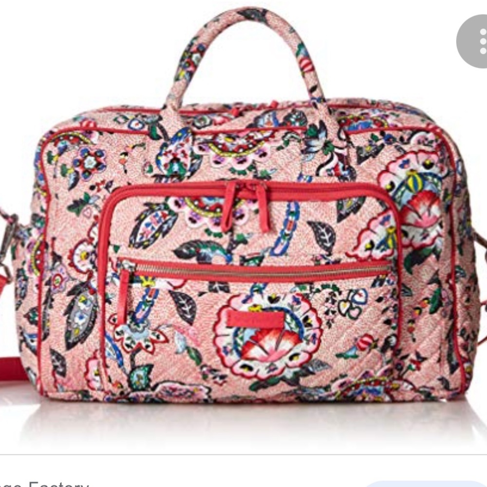 NWT Best Selling Vera Bradley Weekender Travel Bag - STITCHED FLOWERS